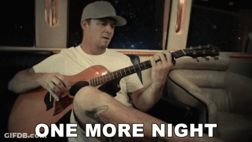 Man Playing Guitar With One More Night Behind GIF