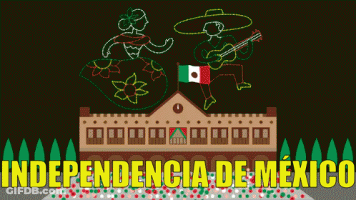 Man Playing Guitar Woman Dancing Independencia De Mexico GIF