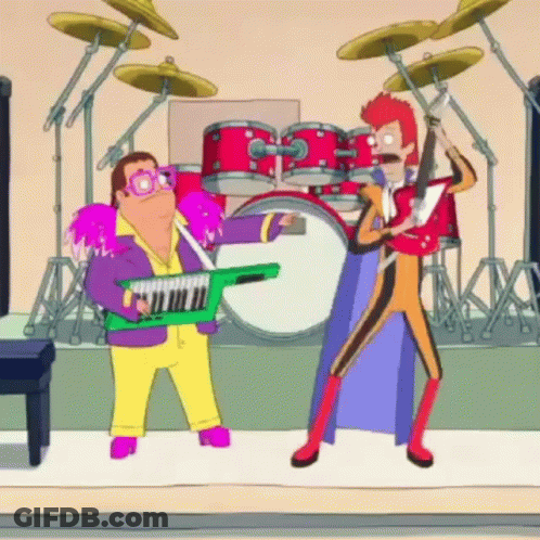 Man Playing Keyboard And Man Playing Drums GIF