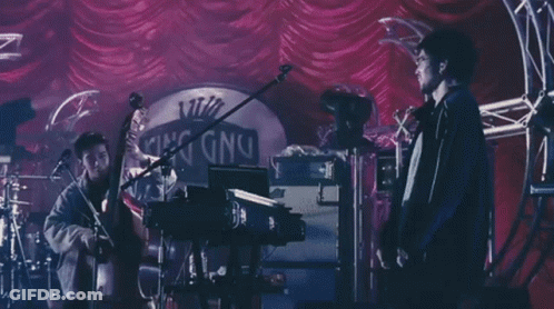 Man Playing Keyboard By King Sign GIF