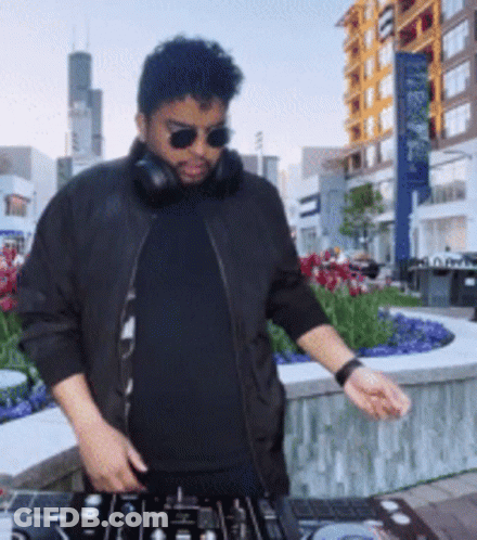 Man Playing Music On Mixer GIF