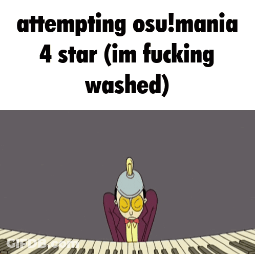 Man Playing Piano Attempting Osu Mania 4 Star I'm Fucking Washed GIF