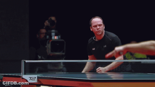 Man Playing Ping Pong T2 Table GIF
