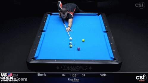 Man Playing Pool On Diamond Table GIF