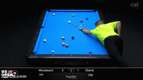 Man Playing Pool On Diamond Table GIF