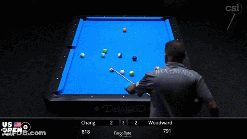 Man Playing Pool On Diamond Table GIF
