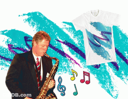 Man Playing Saxophone Next To Music Notes GIF