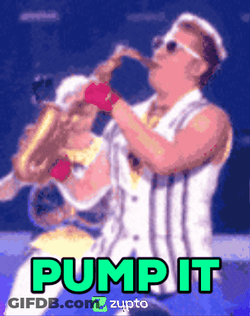 Man Playing Saxophone Saying Pump It GIF