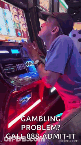 Man Playing Slot Machine GIF