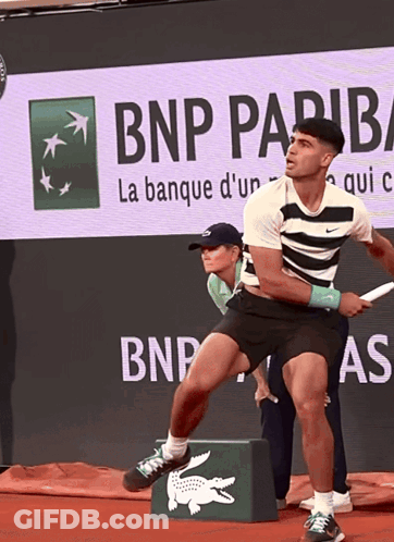 Man Playing Tennis At BNP Paribas Ad GIF