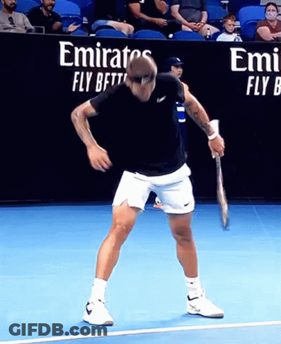 Man Playing Tennis Behind Fly Better Wall GIF