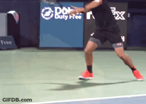 Man Playing Tennis Duty Free GIF