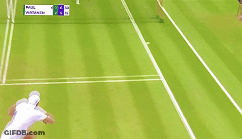Man Playing Tennis In Front Of Adidas Sign GIF