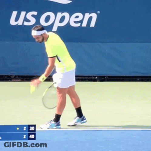 Man Playing Tennis US Open Banner GIF