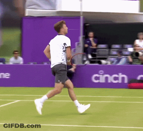 Man Playing Tennis With Cinch Advertisement GIF