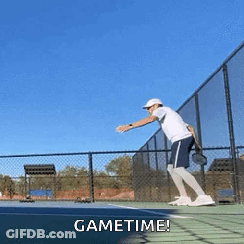 Man Playing Tennis With Gametime GIF