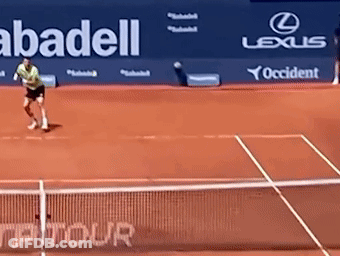 Man Playing Tennis With Lexus Ad GIF