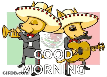 Man Playing Trumpet And Guitar Good Morning GIF
