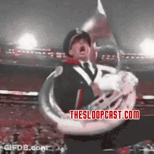 Man Playing Trumpet TheSloopcast.com GIF