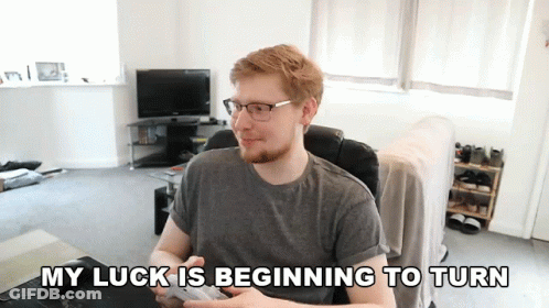 Man Playing Video Game My Luck Is Beginning To Turn GIF