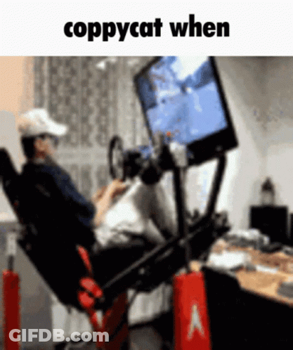 Man Playing Video Game Saying Copycat GIF