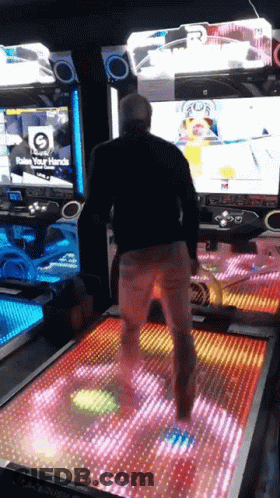 Man Playing Video Game Saying Raise Your Hands GIF
