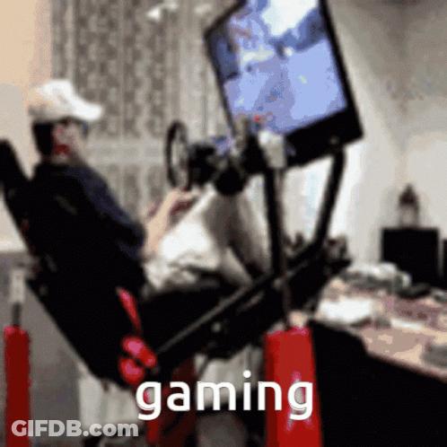 Man Playing Video Game With Gaming Text GIF