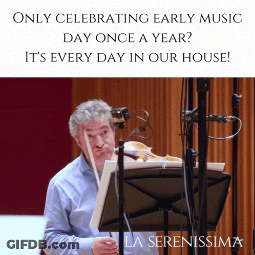Man Playing Violin Celebrating Early Music Day Once A Year GIF