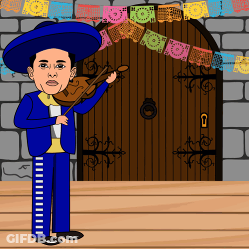 Man Playing Violin In Front Of Door GIF