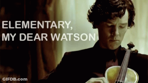Man Playing Violin Saying Elementary My Dear Watson GIF