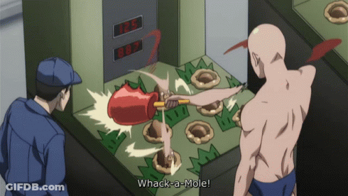 Man Playing Whack-A-Mole With Onlooker GIF