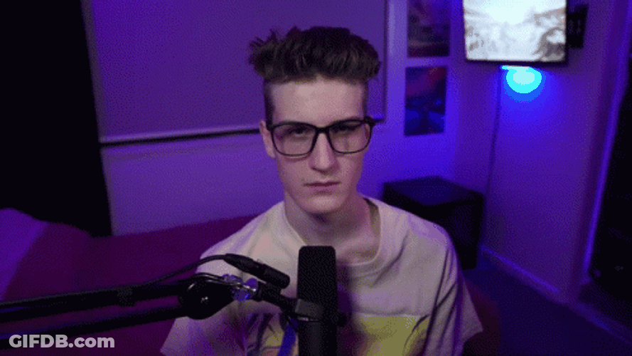 Man Podcasting Flex His Muscle GIF
