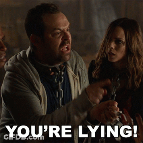 Man Pointing At Another Man Saying You're Lying GIF