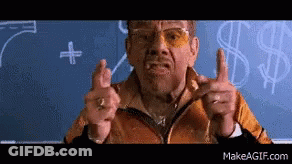 Man Pointing At Blackboard With Dollar Signs GIF