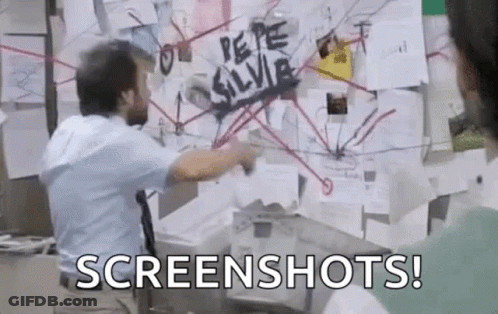 Man Pointing At Bulletin Board With Spider Screenshots GIF