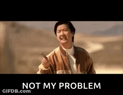 Man Pointing At Camera Saying Not My Problem GIF