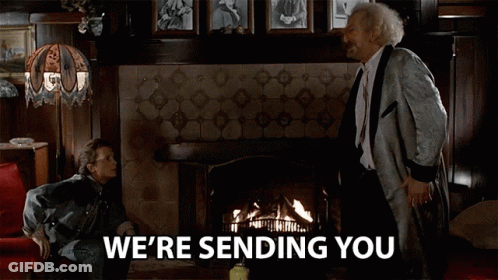 Man Pointing At Camera With Back To The Future GIF