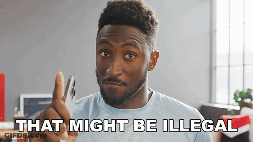Man Pointing At Cell Phone That Might Be Illegal GIF