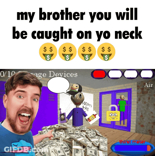 Man Pointing At Money Next To Video Game Character GIF