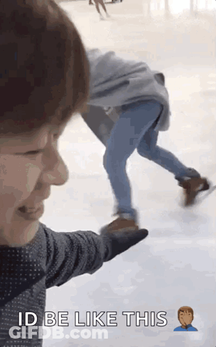 Man Pointing At Person On Ice Saying Id Be Like This GIF