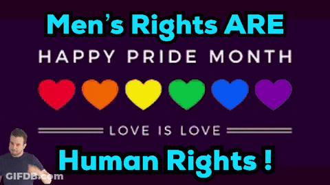 Man Pointing At Pride Rights Sign GIF