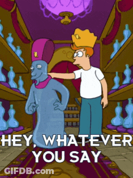 Man Pointing At Statue Saying Hey Whatever You Say GIF