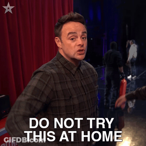 Man Pointing Do Not Try This At Home GIF