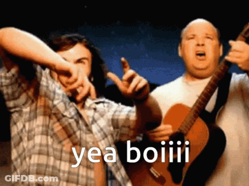 Man Pointing Guitar Saying Yea Boiiii GIF