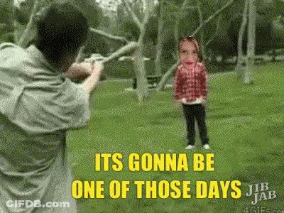 Man Pointing Gun At Girl Saying Its Gonna Be One Of Those Days GIF
