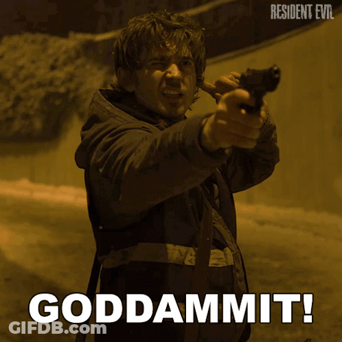 Man Pointing Gun Saying Goddammit GIF