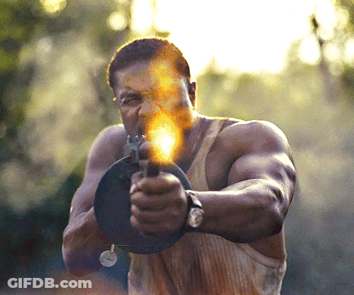 Man Pointing Gun With Flame GIF