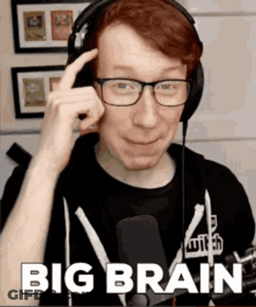 Man Pointing Head Big Brain Meme GIF