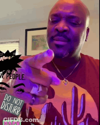 Man Pointing In Do Not Disturb Shirt GIF