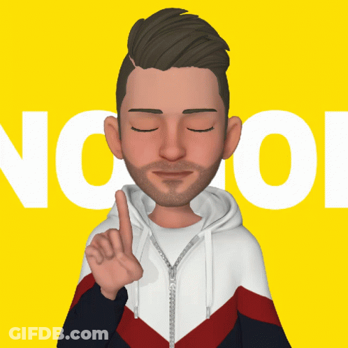 Man Pointing Up Eyes Closed Yellow No GIF